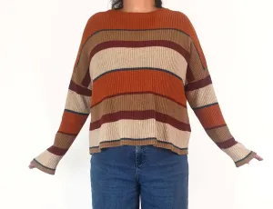 Thought cotton-wool autumnal toned knit jumper size 18