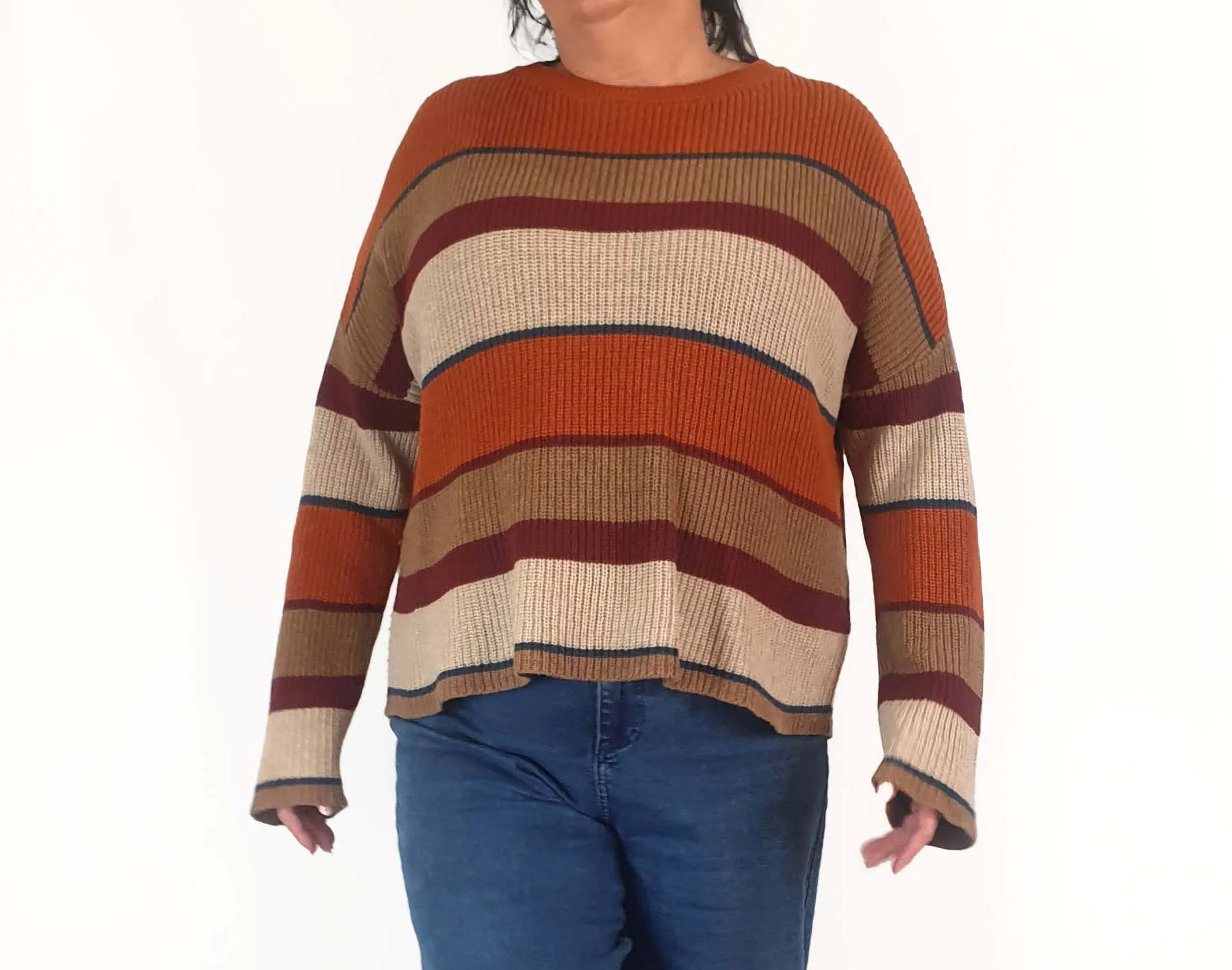 Thought cotton-wool autumnal toned knit jumper size 18