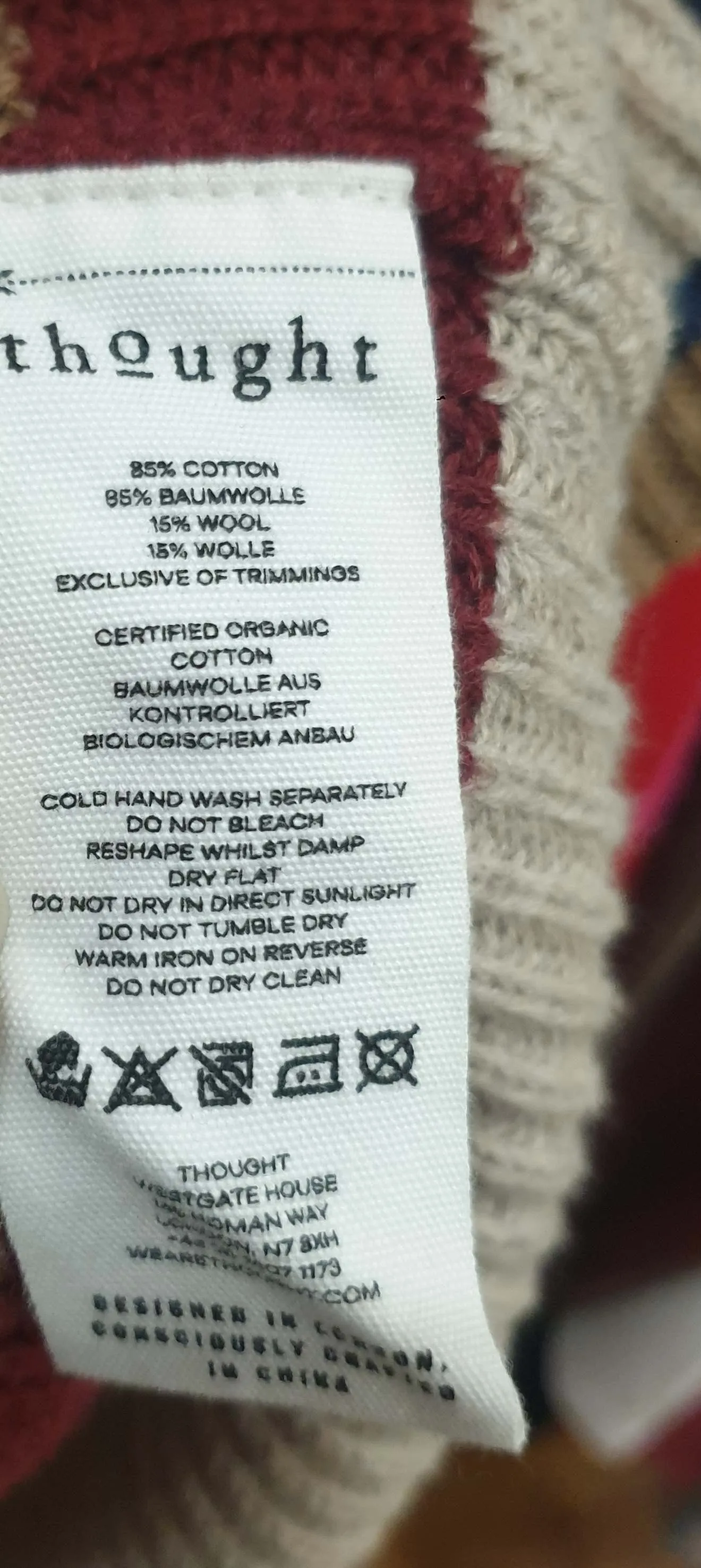 Thought cotton-wool autumnal toned knit jumper size 18