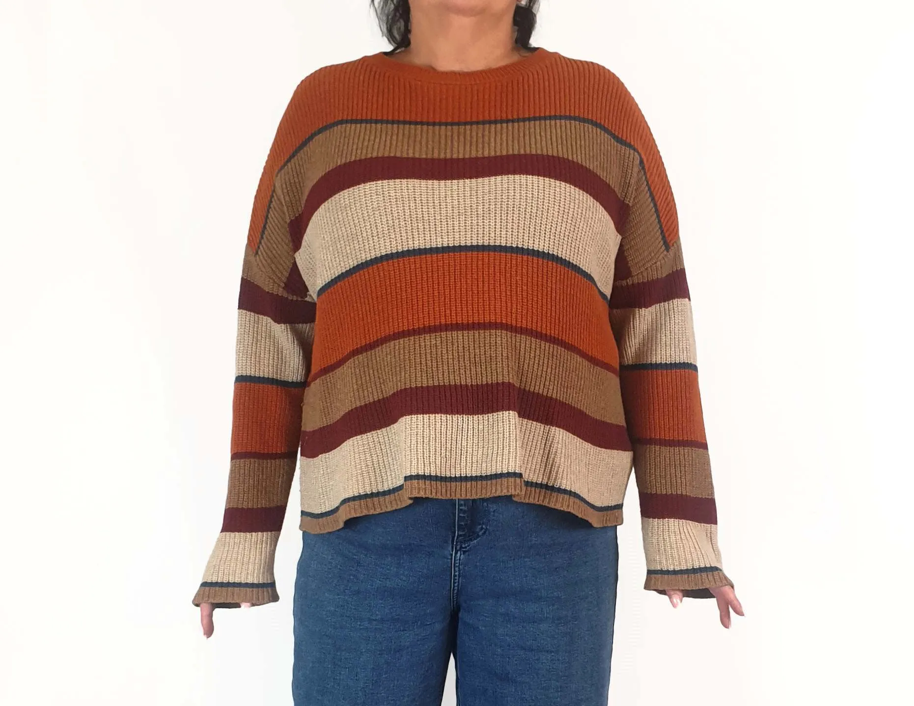 Thought cotton-wool autumnal toned knit jumper size 18