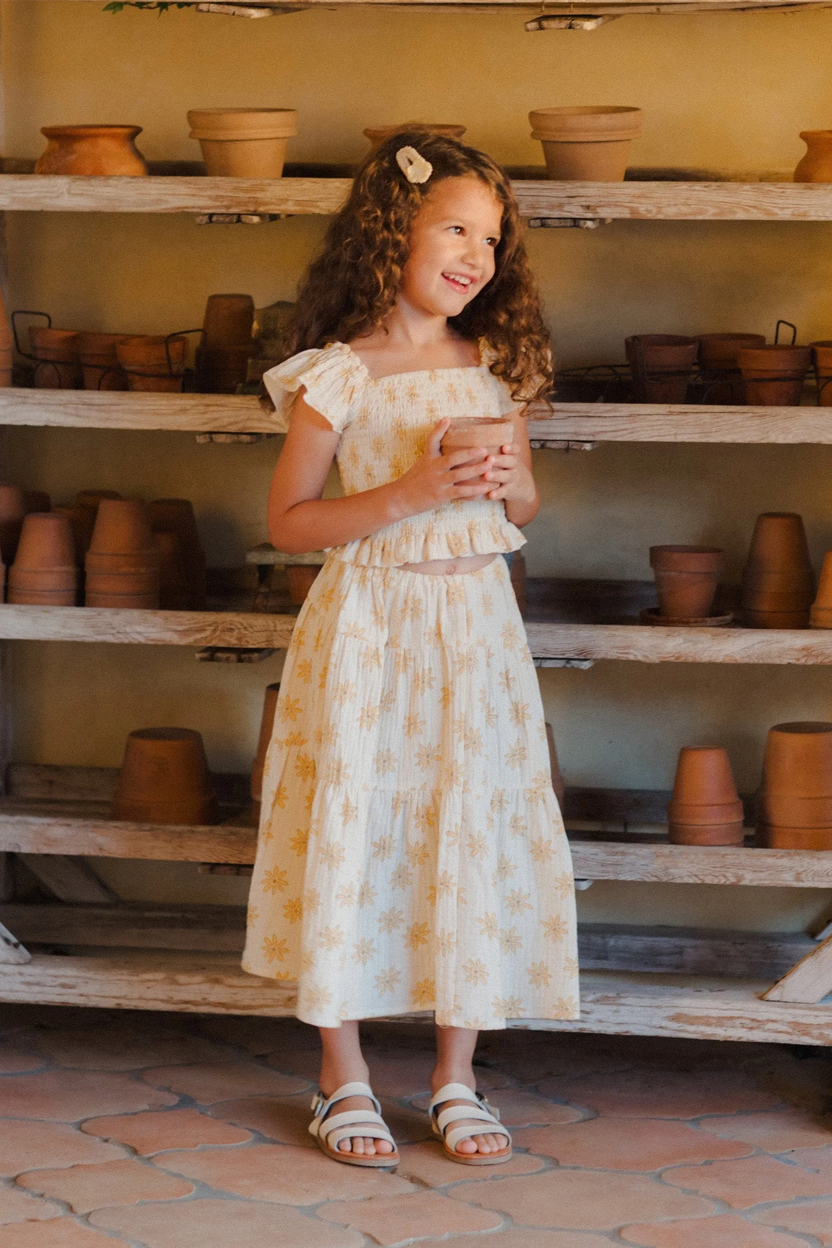 Tiered Midi Skirt | Daisies