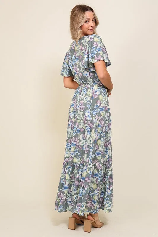 TIMING Junior's Arya Flora Maxi Dress