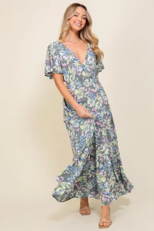TIMING Junior's Arya Flora Maxi Dress