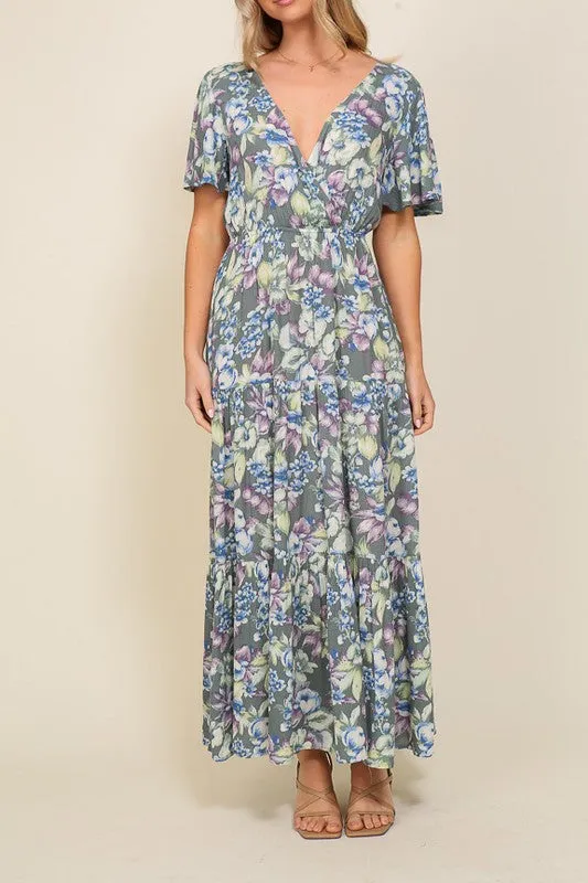 TIMING Junior's Arya Flora Maxi Dress
