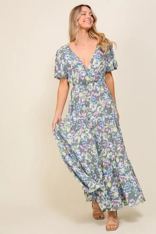TIMING Junior's Arya Flora Maxi Dress