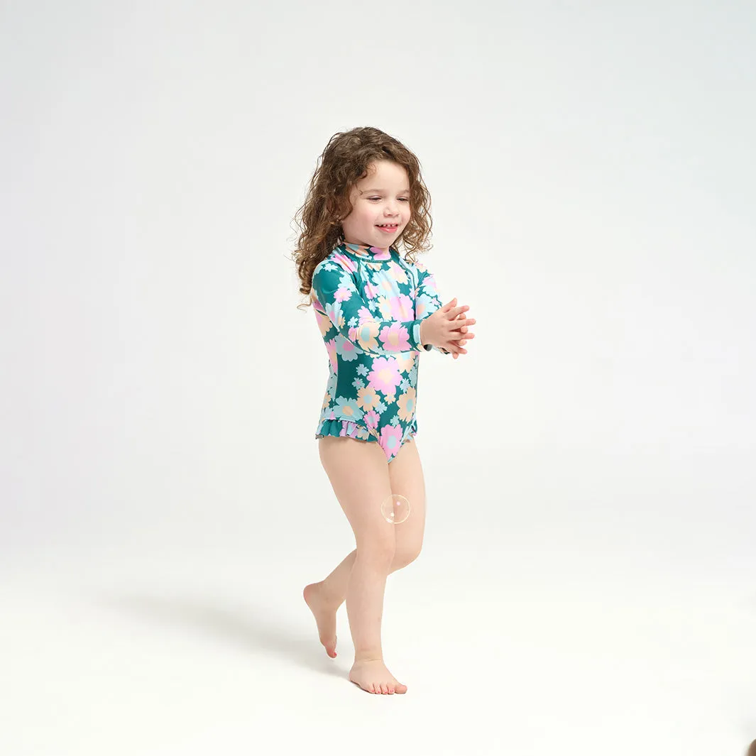 Toddler 60s Floral LS Paddle Suit