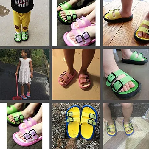 Toddler Boy Girl Sandals Non-Slip Lightweight Shower Pool Summer Slippers（Black）
