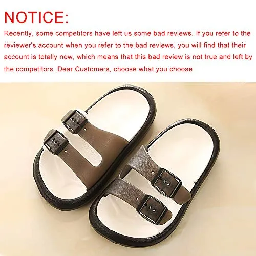 Toddler Boy Girl Sandals Non-Slip Lightweight Shower Pool Summer Slippers（Black）