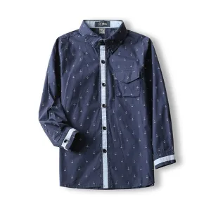 Toddler Boy's Anchor Pattern Shirt