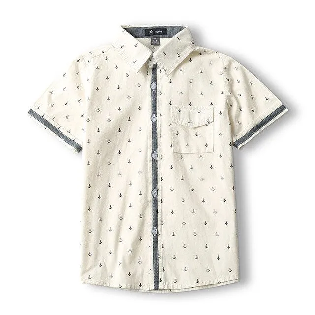 Toddler Boy's Anchor Pattern Shirt
