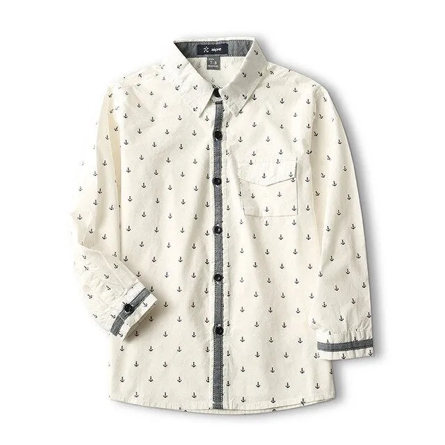 Toddler Boy's Anchor Pattern Shirt