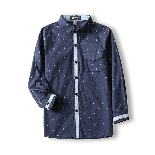 Toddler Boy's Anchor Pattern Shirt
