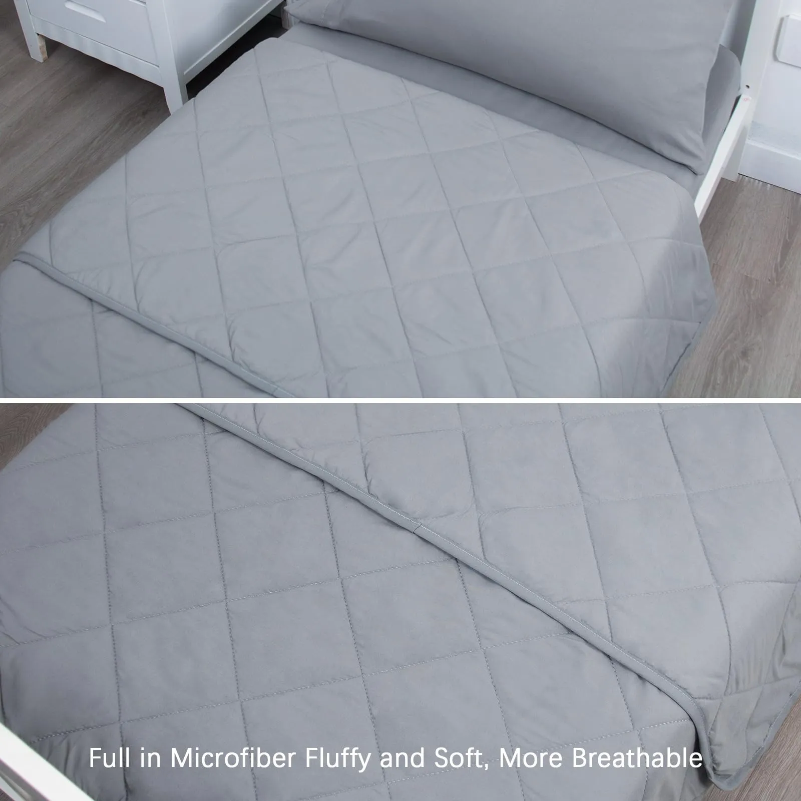 Toddler Comforter Set for Kids Grey Solid Color Casual Unisex 4