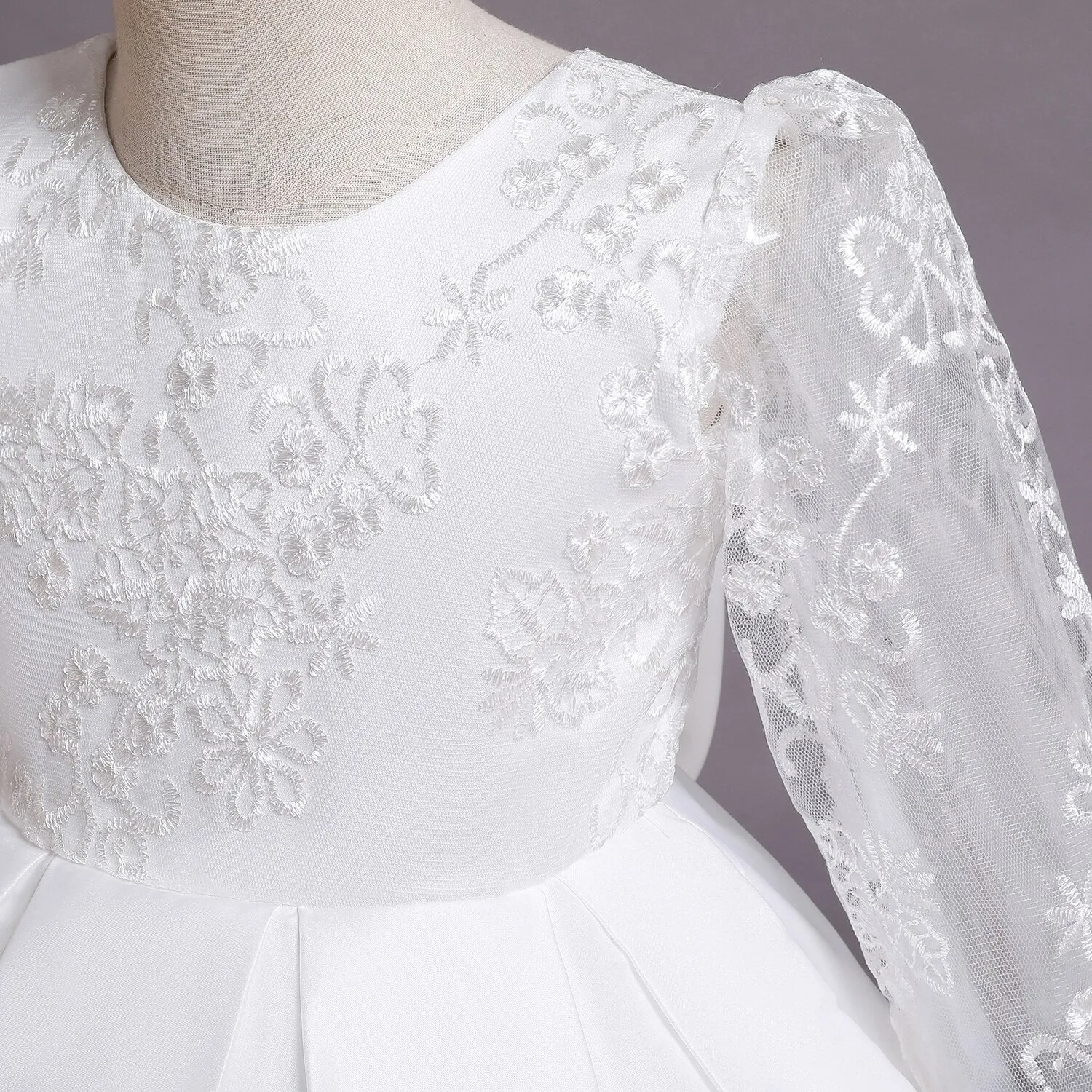 Toddler Girls White Weddings Party Princess Dresses Elegant Kids