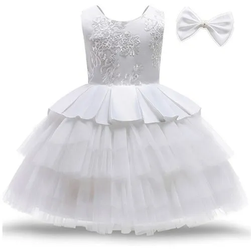 Toddler Girls White Weddings Party Princess Dresses Elegant Kids