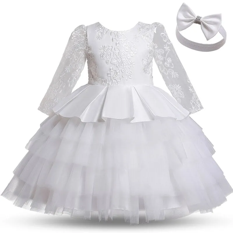 Toddler Girls White Weddings Party Princess Dresses Elegant Kids