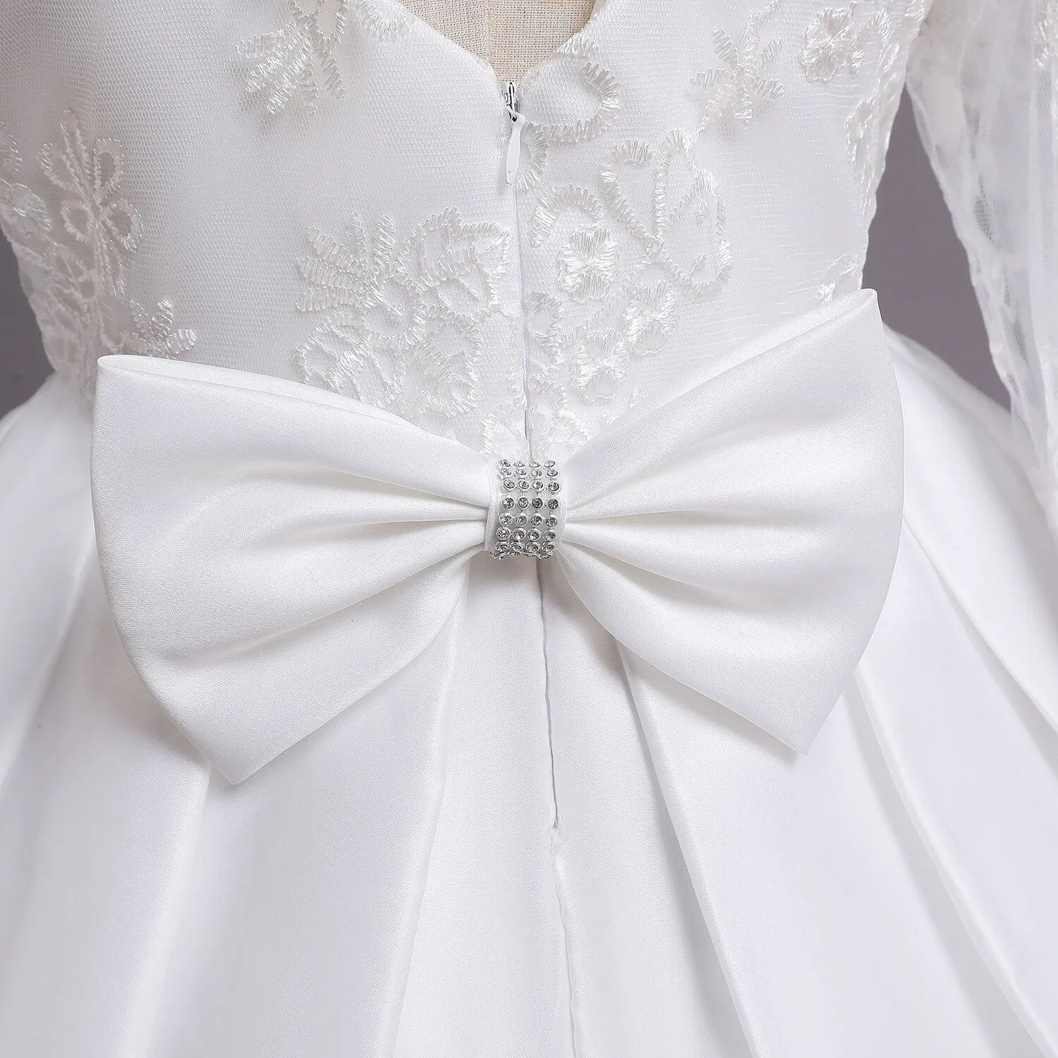 Toddler Girls White Weddings Party Princess Dresses Elegant Kids