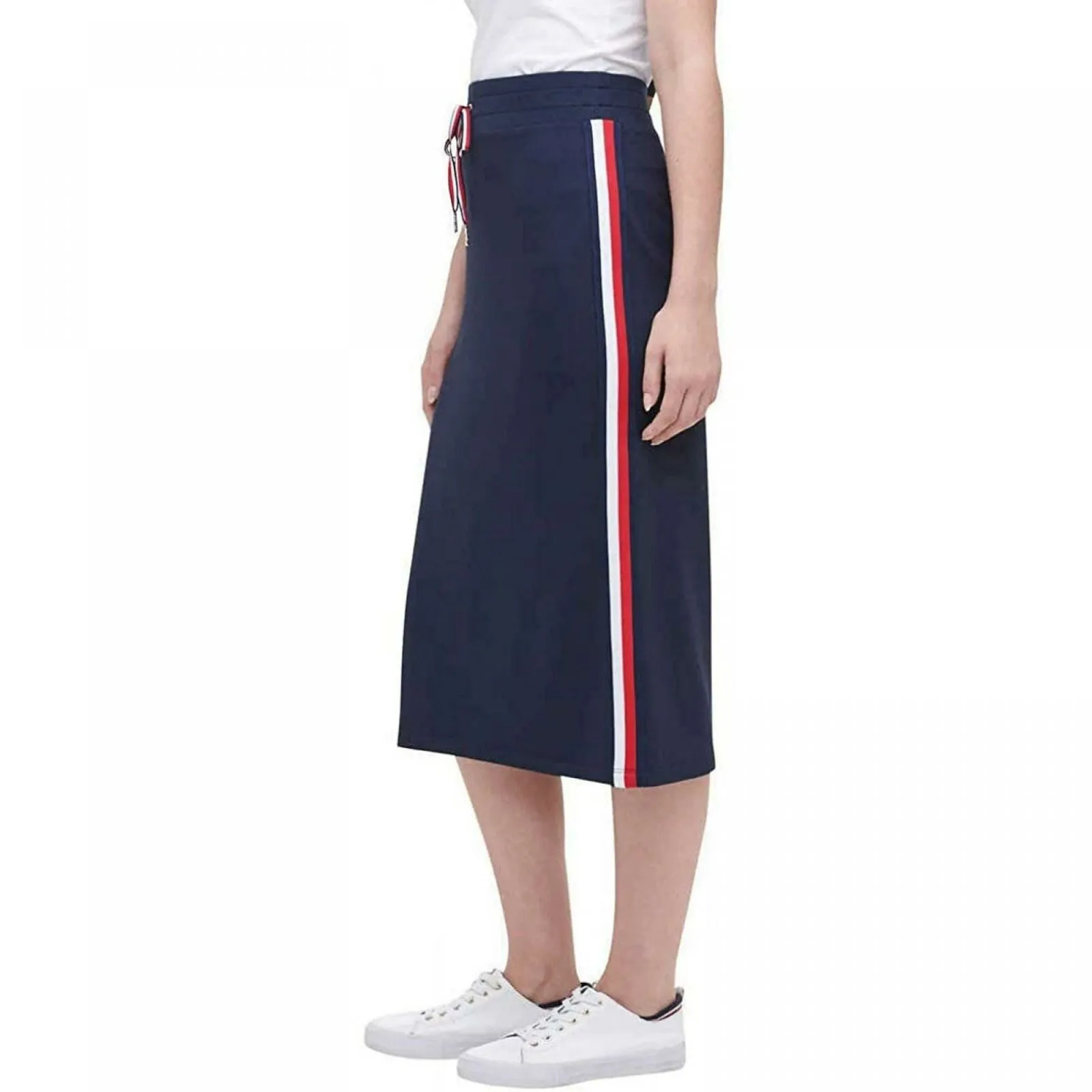Tommy Hilfiger Women's Side Stripe French Terry Midi Skirt