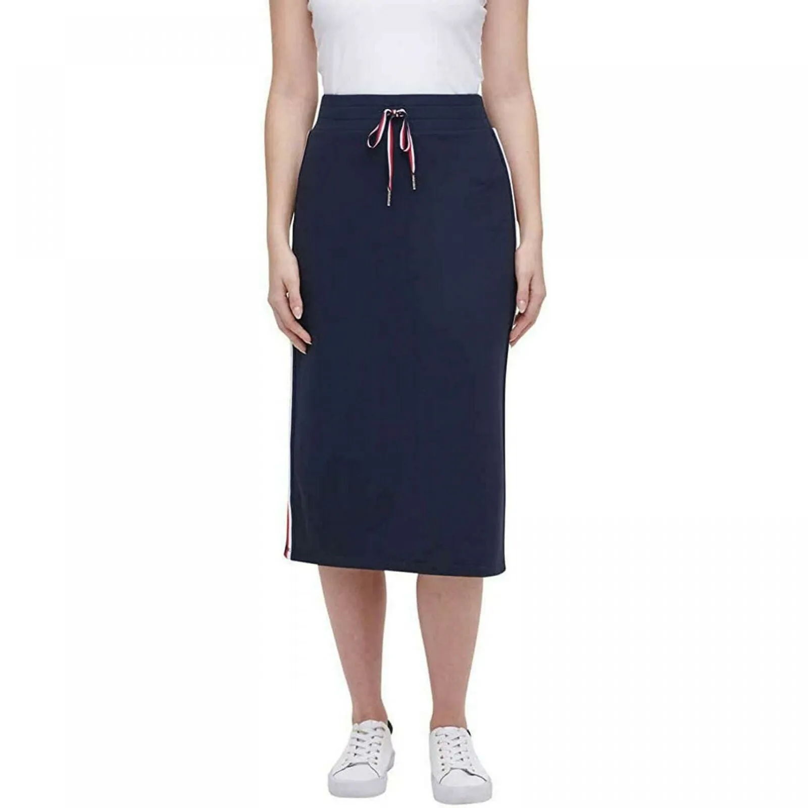 Tommy Hilfiger Women's Side Stripe French Terry Midi Skirt