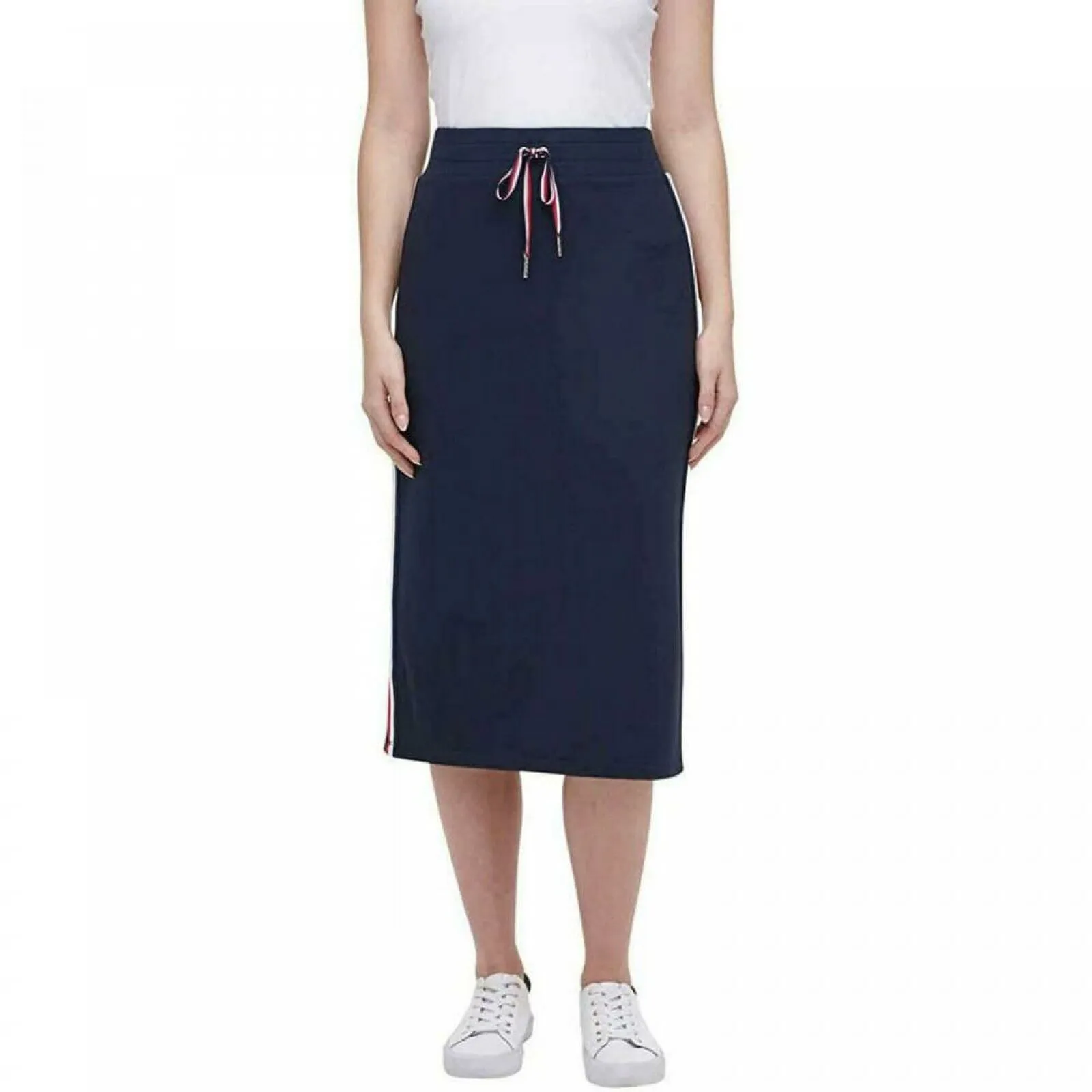 Tommy Hilfiger Women's Side Stripe French Terry Midi Skirt