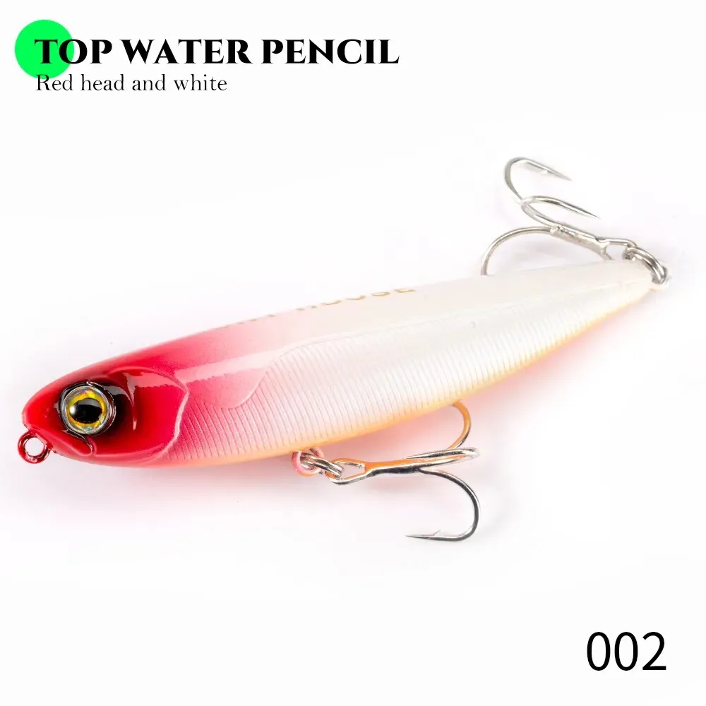 Top water Pencil Fishing Lure 60/90/100mm 6.4/12.4/18.8g Surface Floating Bait