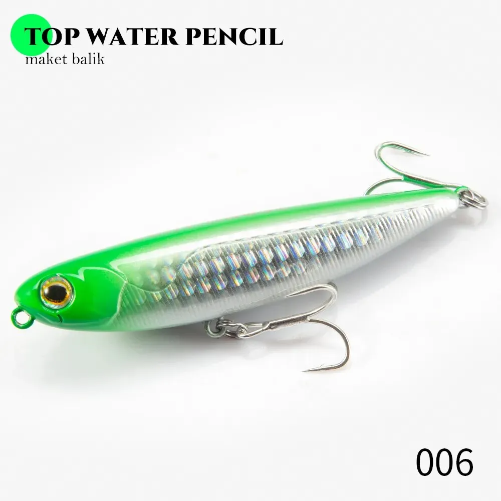 Top water Pencil Fishing Lure 60/90/100mm 6.4/12.4/18.8g Surface Floating Bait