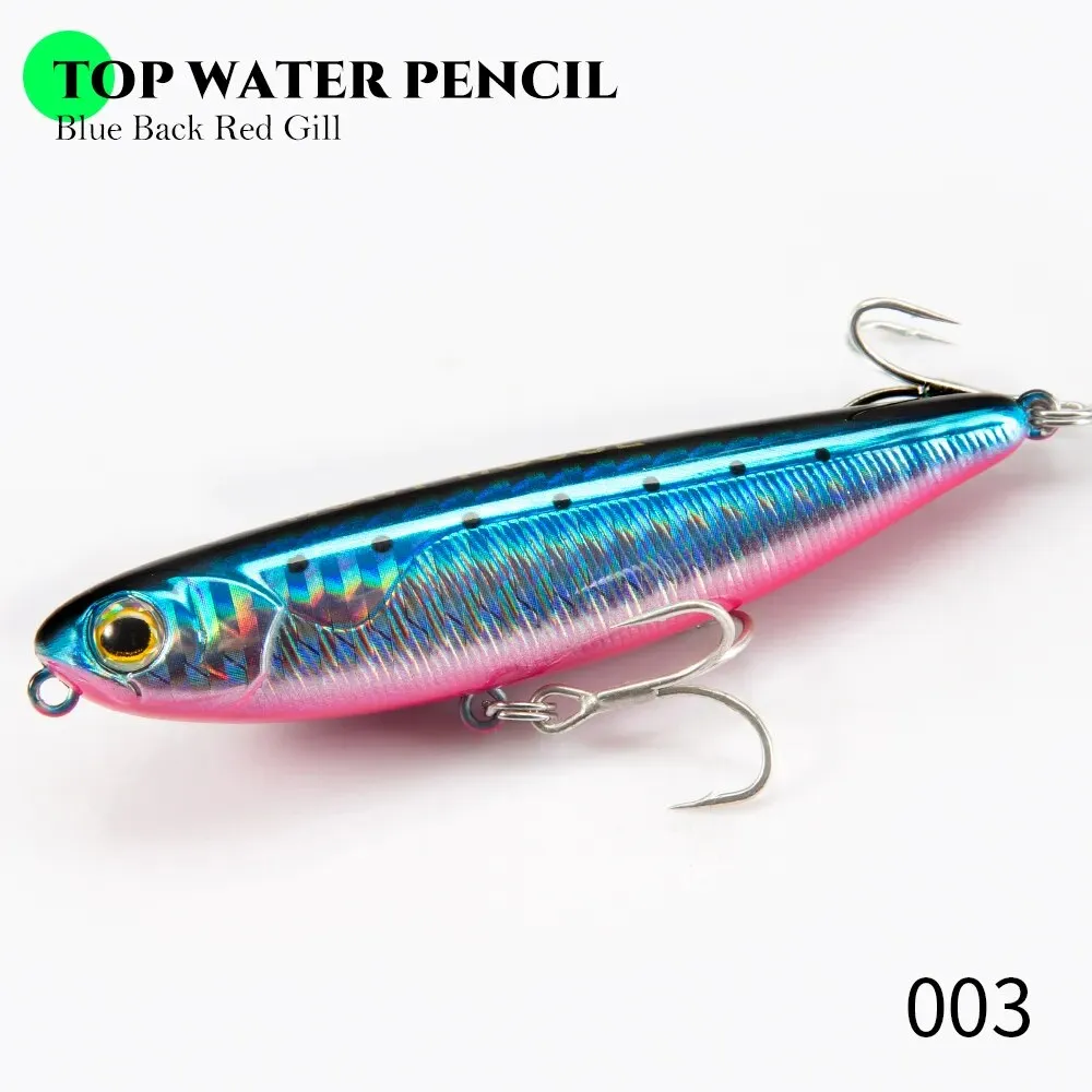 Top water Pencil Fishing Lure 60/90/100mm 6.4/12.4/18.8g Surface Floating Bait