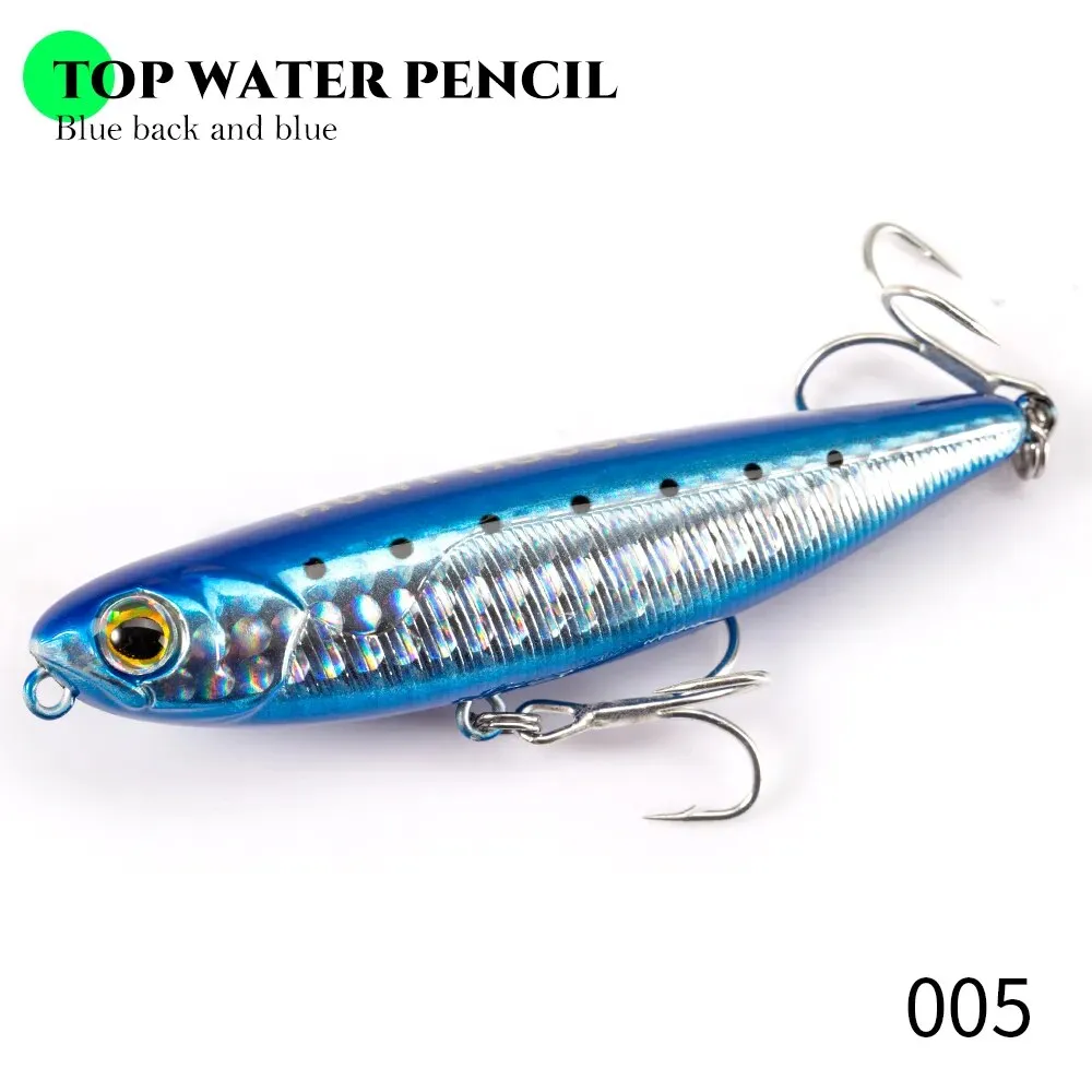 Top water Pencil Fishing Lure 60/90/100mm 6.4/12.4/18.8g Surface Floating Bait