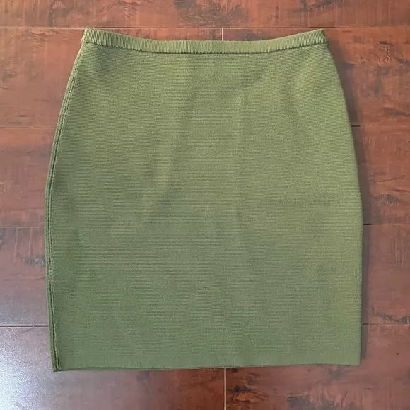 TORN By Ronny Kobo Knit Mini Skirt Olive Green Size Small