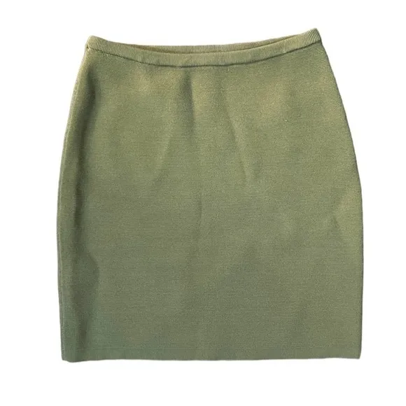 TORN By Ronny Kobo Knit Mini Skirt Olive Green Size Small