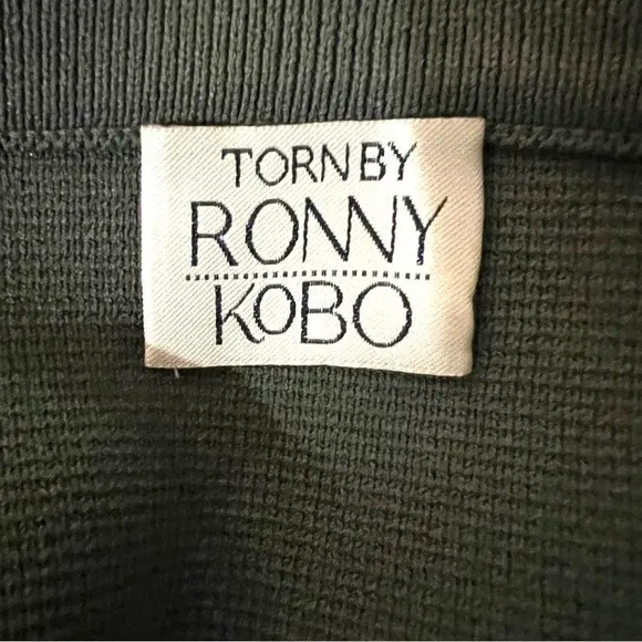 TORN By Ronny Kobo Knit Mini Skirt Olive Green Size Small