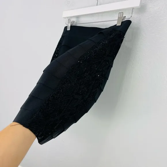 Tory Burch Antiscia Sequin Y2K Bondage High Waisted Pencil Skirt