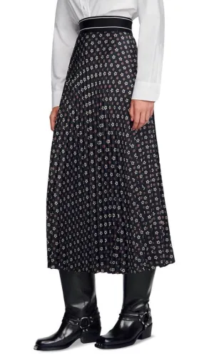 TOSCA PLEATED STAR PRINT SKIRT