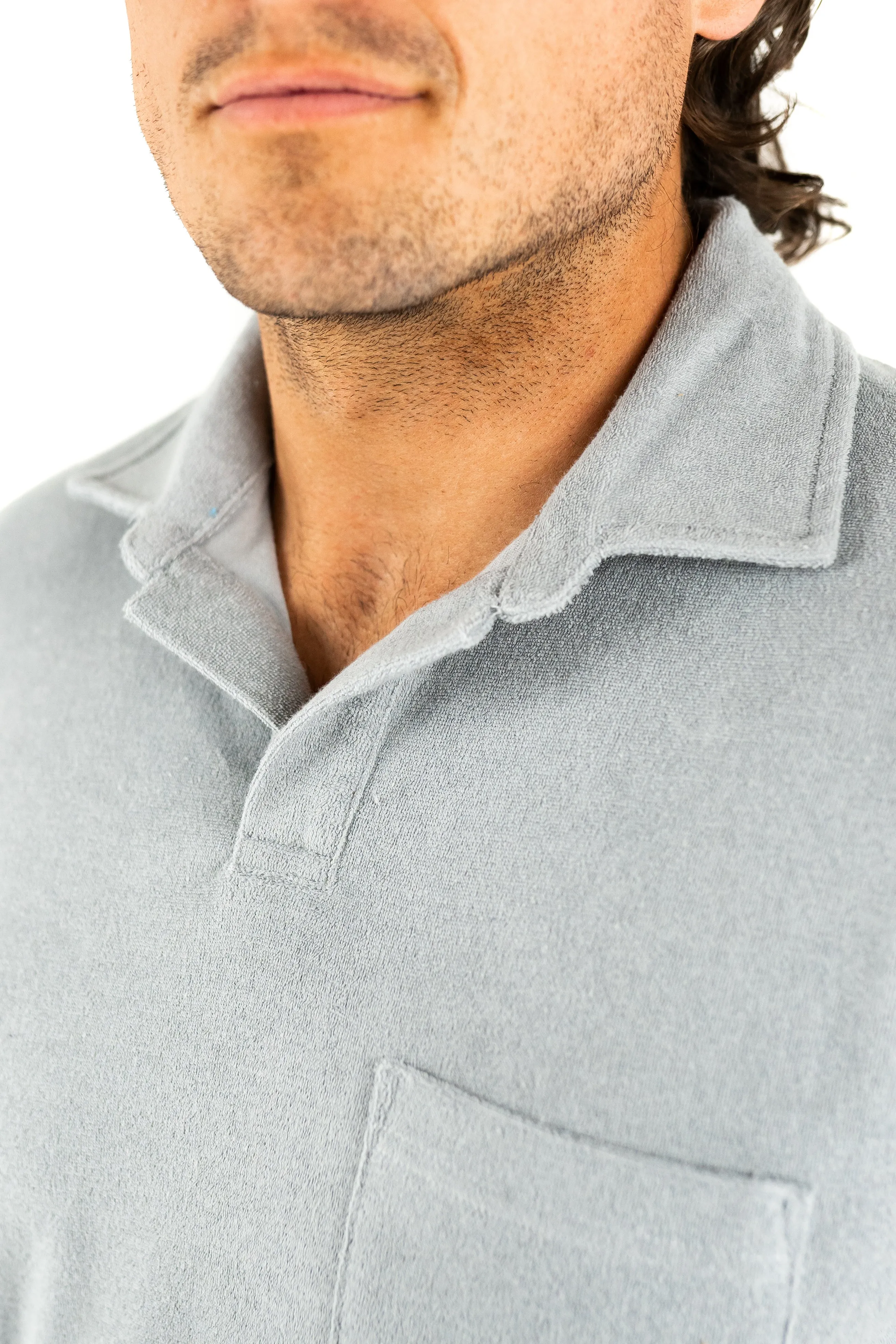 Towelling Polo Grey