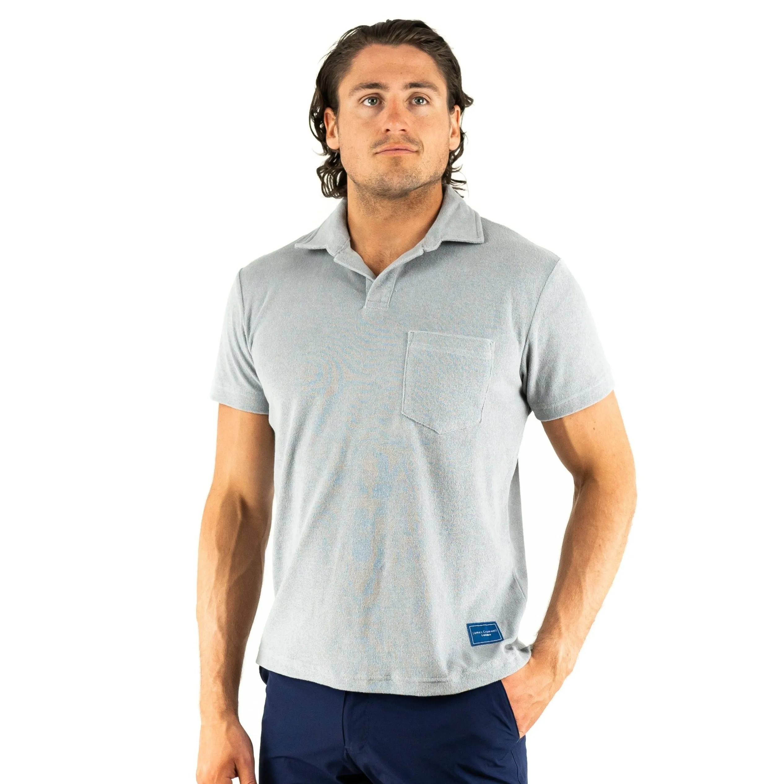 Towelling Polo Grey