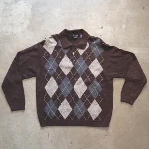 Trader Bay Argyle Silk Sweater Knit
