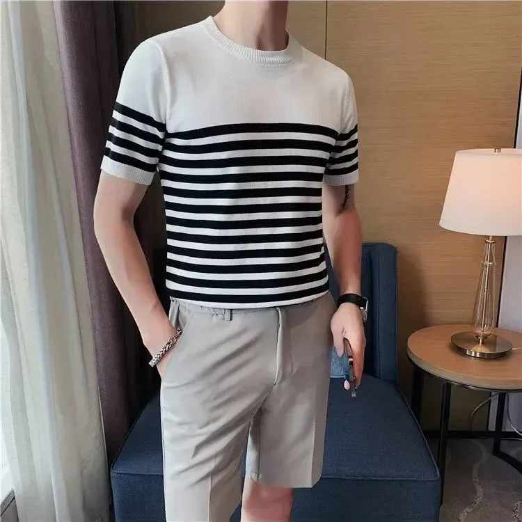 TrendyStripes Herren-Kurzarm-T-Shirt von UrbanFlex