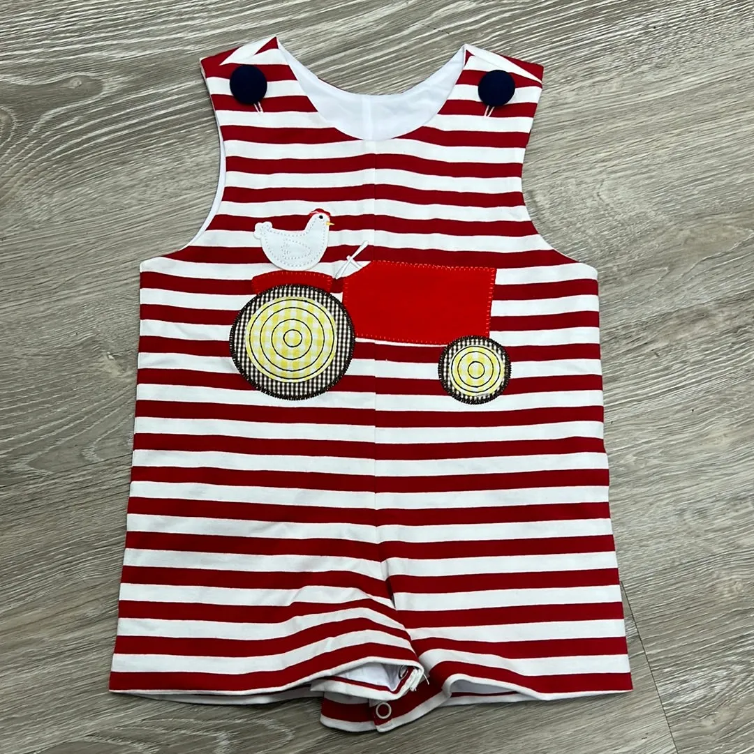 True Kids Clothing Tractor Applique Shortall