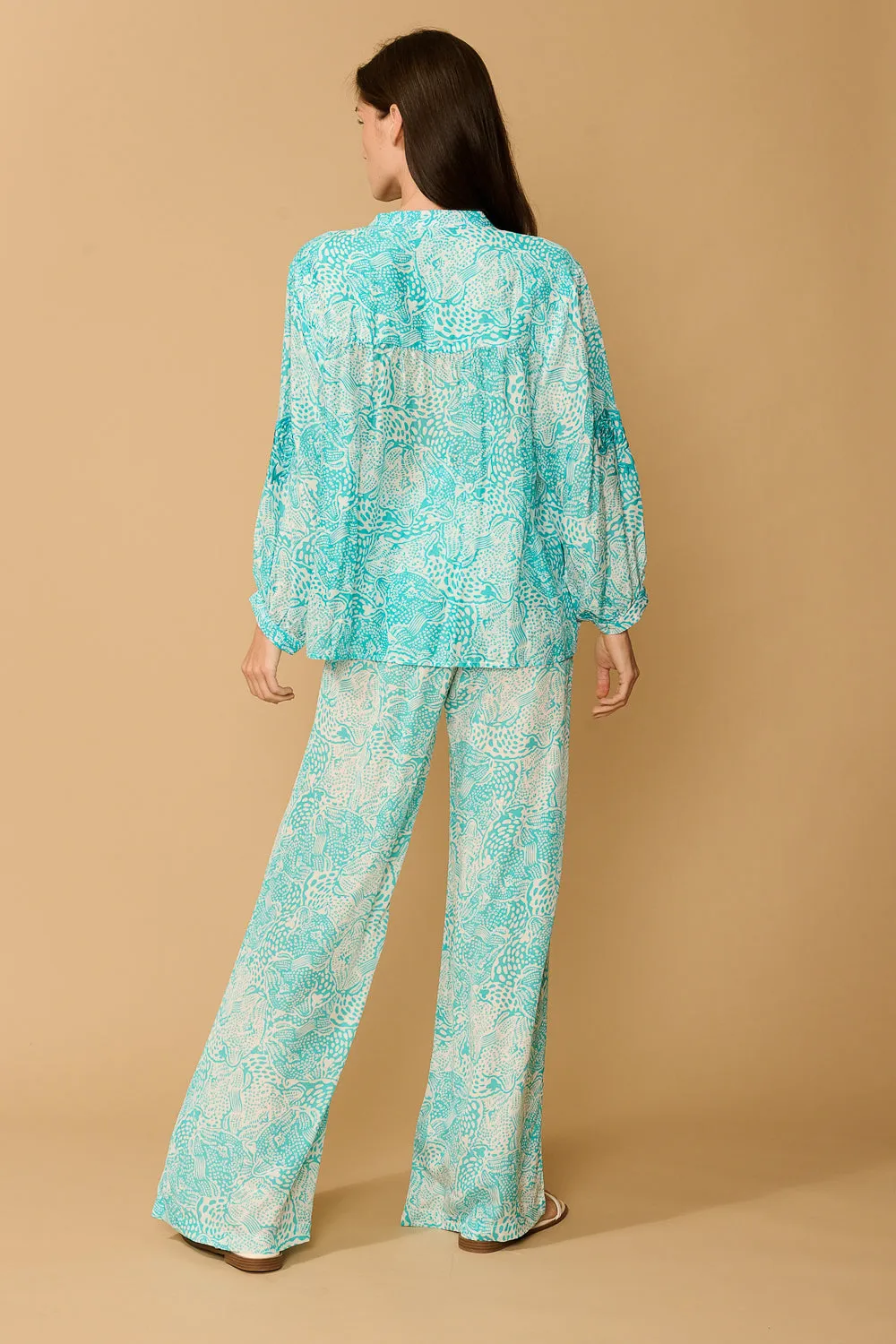 TULUM TOP - ANIMAL BLUE