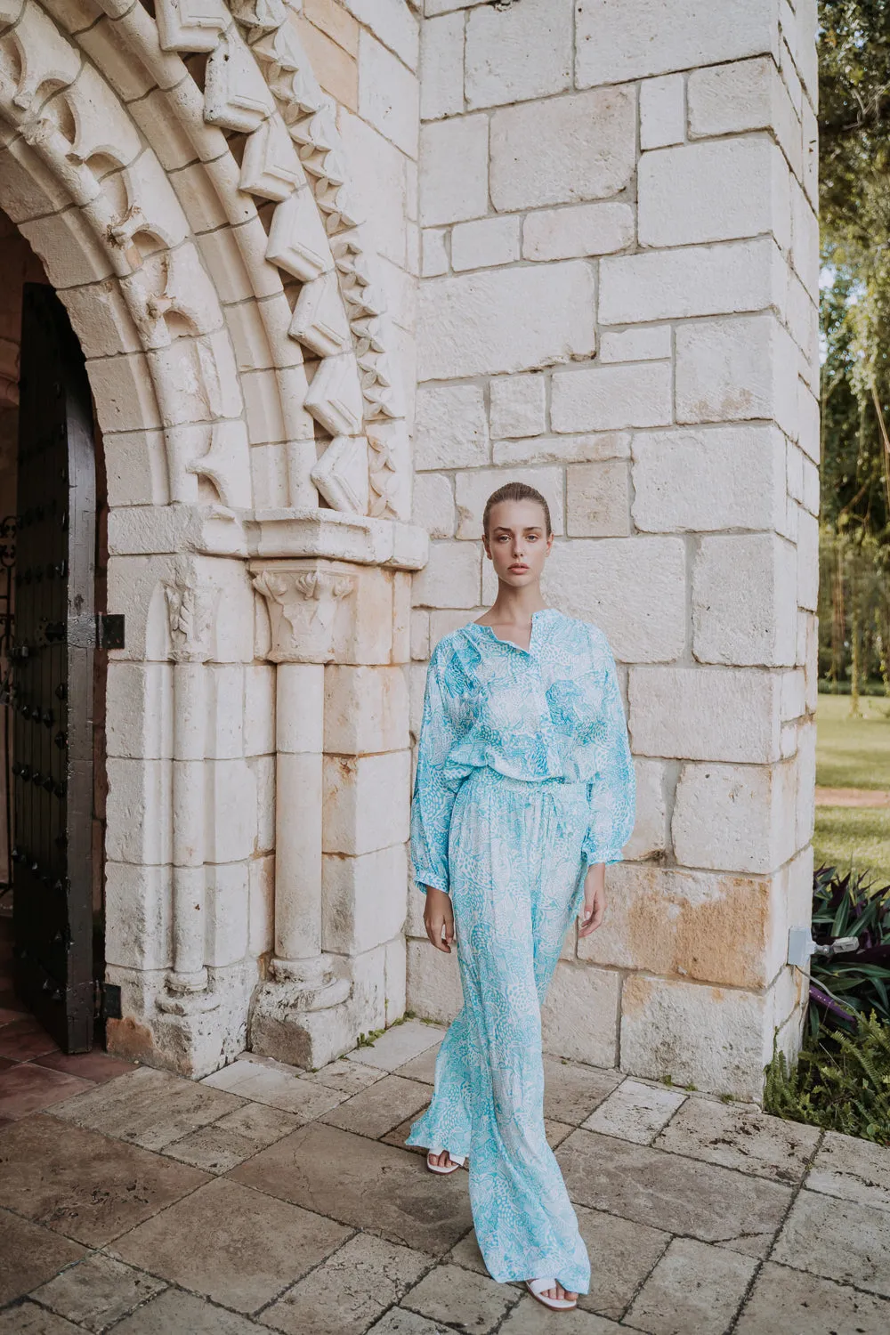 TULUM TOP - ANIMAL BLUE