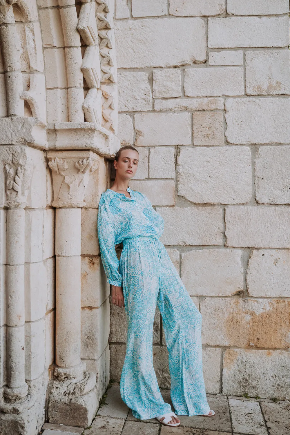 TULUM TOP - ANIMAL BLUE