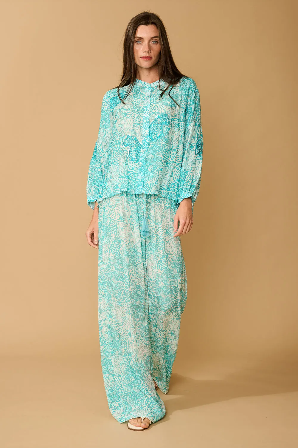 TULUM TOP - ANIMAL BLUE