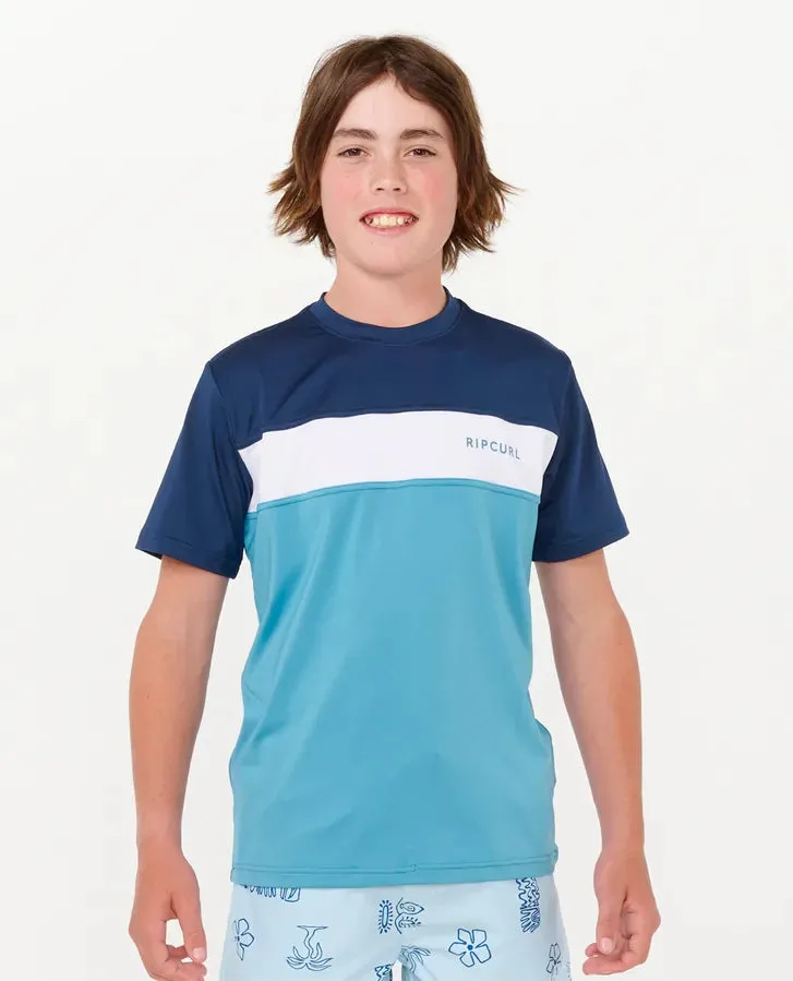 Undertow Short Sleeve Rash Vest Boy - Ocean