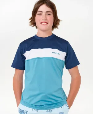 Undertow Short Sleeve Rash Vest Boy - Ocean