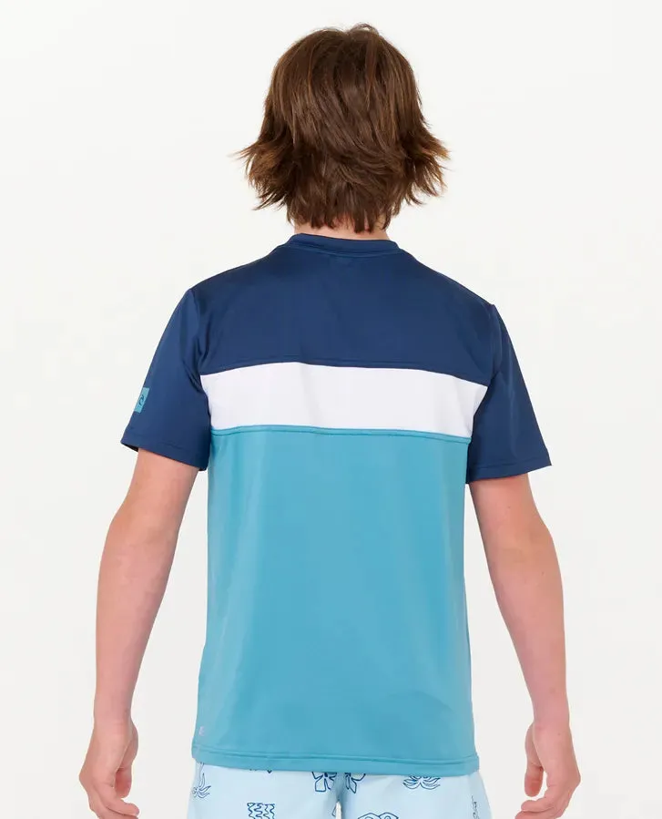 Undertow Short Sleeve Rash Vest Boy - Ocean