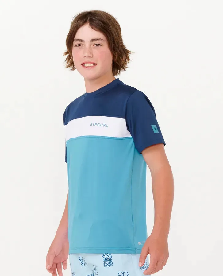 Undertow Short Sleeve Rash Vest Boy - Ocean