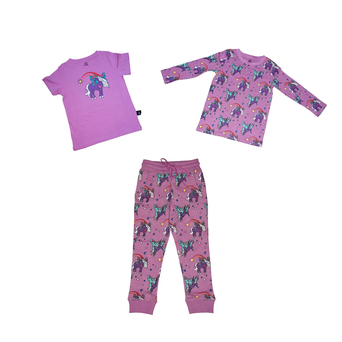 Unicorn Papillon Graphic Tee in Orchid