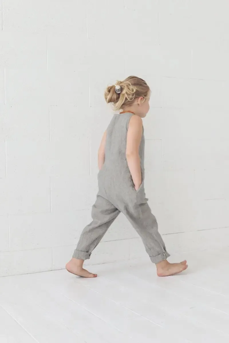 Unisex Linen Kids Jumpsuit