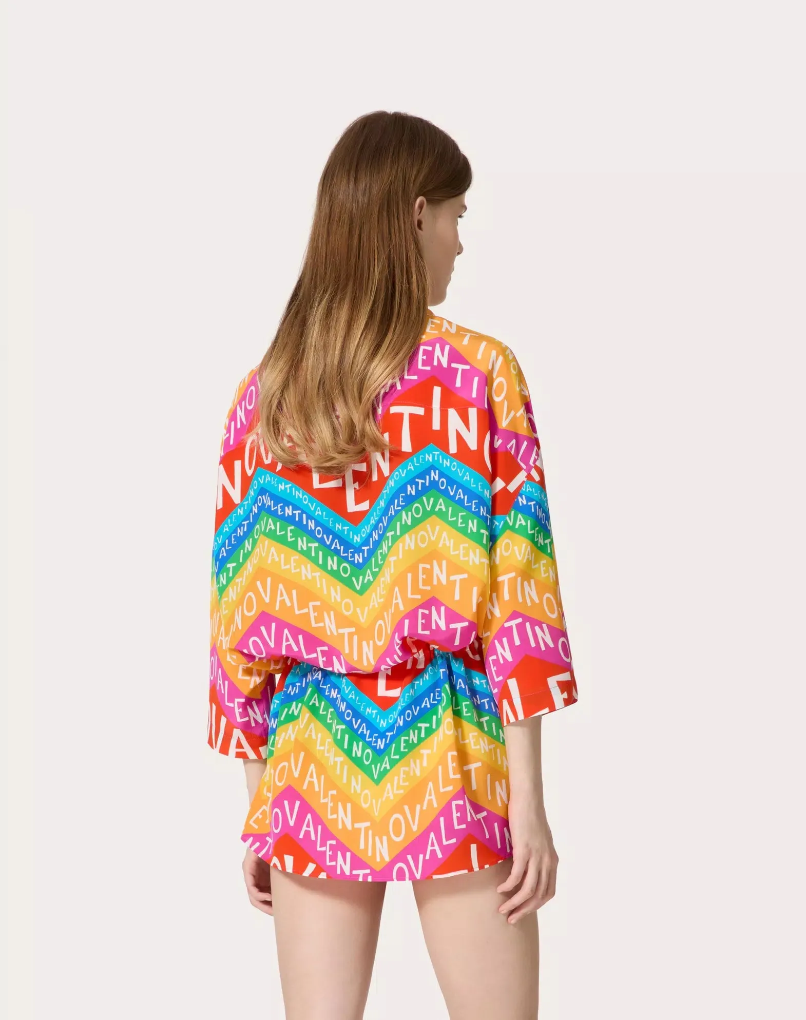 Valentino Chevron 24 Crepe De Chine Shirt