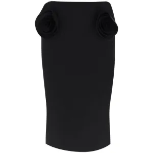 Valentino Garavani crepe couture pencil skirt with rose appliqués